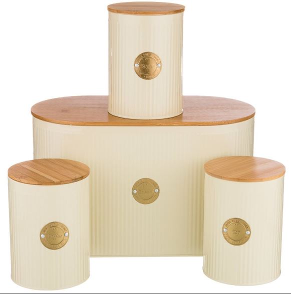 Набор AGNESS АРКТИК Хлебница 2 в 1 банка для сыпучих 3 шт 790-205